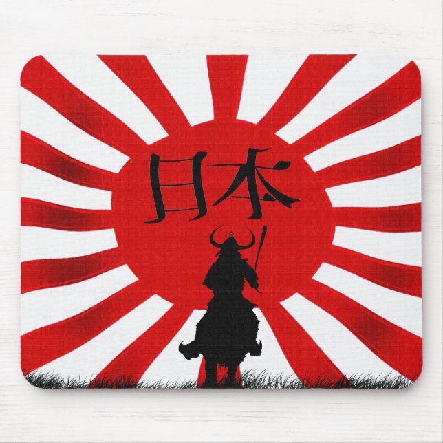 Mousepad Arte do Guerreiro Samurai Japonês Sinalizador (Frente)