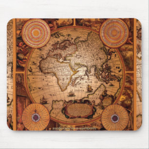 Mousepad Arte do mapa de Velho Mundo - 1481