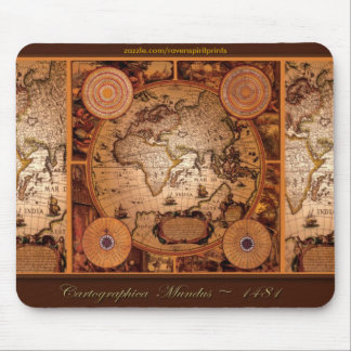 Mousepad Arte do Mapa do Velho Mundo - 1481