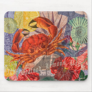 Mousepad Arte do Mar de Praia Náutica do Caranguejo