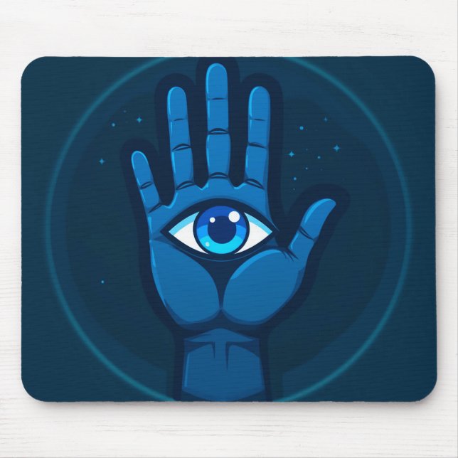 Mousepad 🖐️ Arte do Símbolo do Olho Místico para Configura (Frente)
