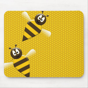 Mousepad Arte do teste padrão das abelhas da abelha do ouro