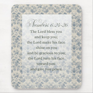 Mousepad Arte do versículo bíblico Números 6:24-26