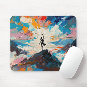 Mousepad Arte do Yoga: Beleza Equilibrada (Pintura a Óleo n