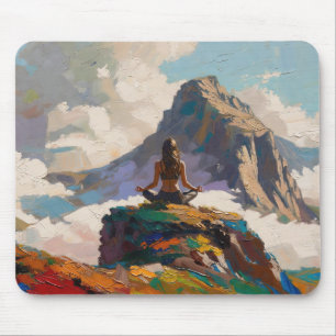 Mousepad Arte do Yoga: Beleza Equilibrada (Pintura a Óleo n