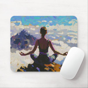 Mousepad Arte do Yoga: Beleza Equilibrada (Pintura a Óleo N