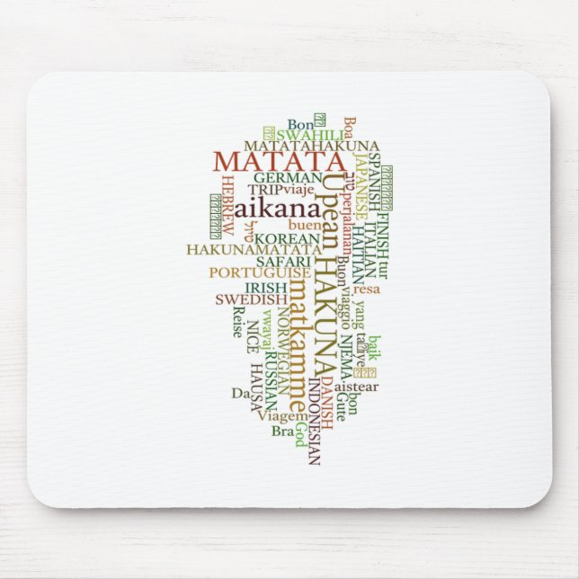 Mousepad Arte em Nuvem Global de Hakuna Matata Multilíngue (Frente)