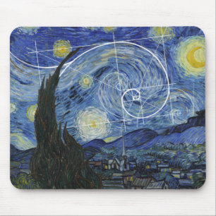 Mousepad Arte Encontra Matemática, Van Gogh Conhece Placa