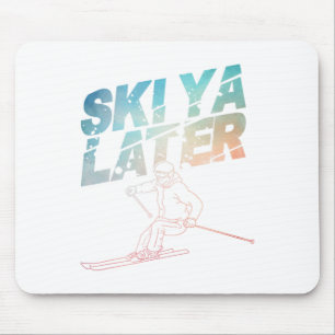 Mousepad Arte Esqui Para Homens Moças Esquiar Neve