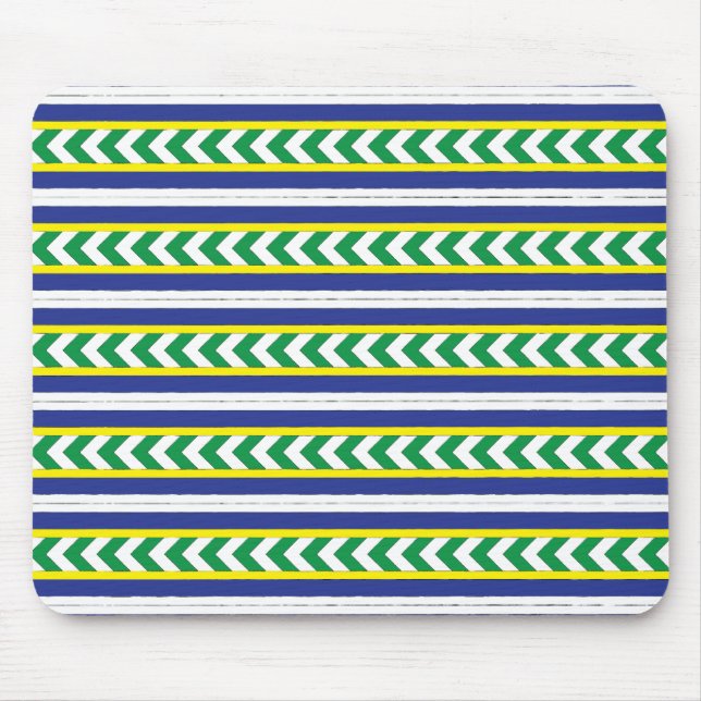 Mousepad Arte étnica latgale verde e azul letã (Frente)