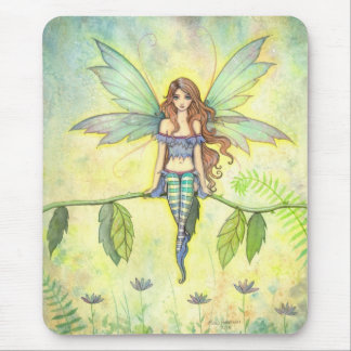 Mousepad Arte Fantasia Fada Jardim Verde Aquarela