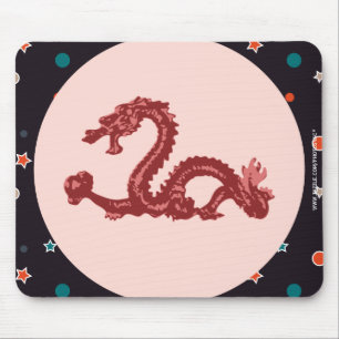 Mousepad Arte Fantasia Padrão Estrela Dragão Chinês