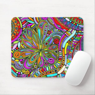 Mousepad Arte Fantástica de Esboço - Flores de Abstrato 1
