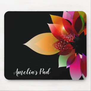 Mousepad Arte Flor A Preto