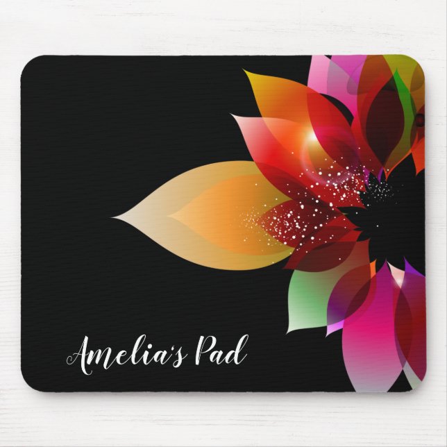 Mousepad Arte Flor A Preto (Frente)