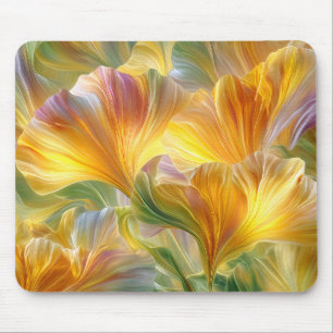 Mousepad Arte Floral Abstrata com Pétalas Amarelas
