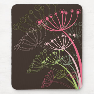 Mousepad Arte floral chique dos dentes-de-leão lunáticos