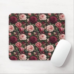 Mousepad Arte Floral de Rosa de Jardim de Luxo