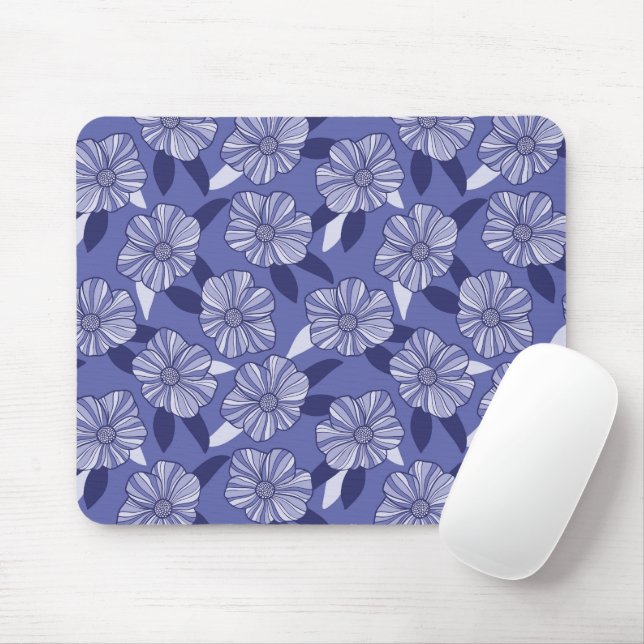 Mousepad Arte Floral em Linhas (Com mouse)