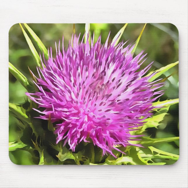 Mousepad Arte Floral Roxa de Flor Selvagem (Frente)