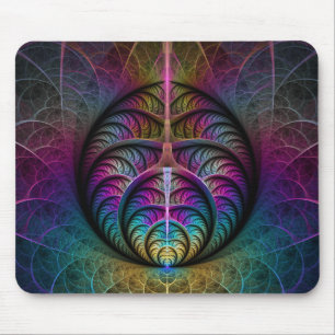 Mousepad Arte Fractal Abstrato com Padrão Trippy