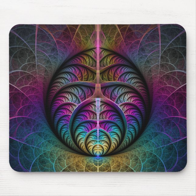Mousepad Arte Fractal Abstrato com Padrão Trippy (Frente)