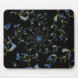 Mousepad Arte fractal azul e preta