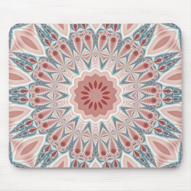 Mousepad Arte Fractal do Caleidoscópio Moderno em greve (Frente)
