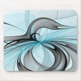 Mousepad Arte fractal moderna em cinza antracito abstrato a