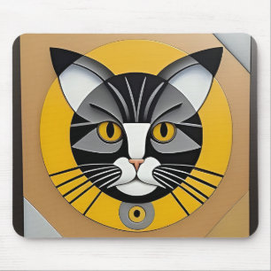 Mousepad Arte Geométrica de Gato