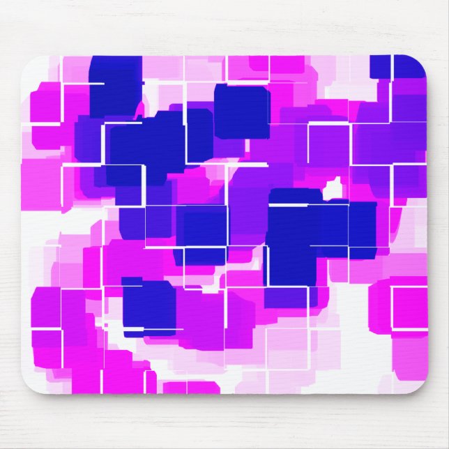 Mousepad Arte Geométrica "Framboesa Azul" (Frente)