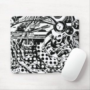 Mousepad Arte Geométrica Preta E Branca 20