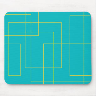 Mousepad Arte gráfica azul moderna, simples, mínima urban