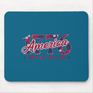 Mousepad Arte Gráfica Patriótica Floral América 1776