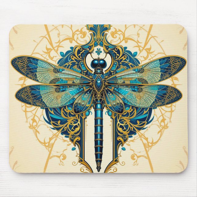 Mousepad Arte Intrincada de Libélula (Frente)