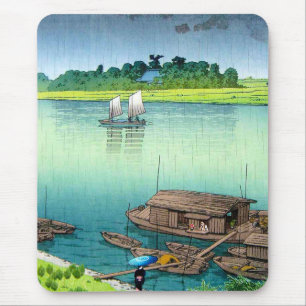 Mousepad Arte japonesa oriental legal da chuva do lado do