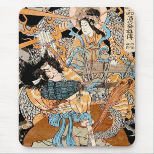 Mousepad Arte japonesa tradicional clássica legal do