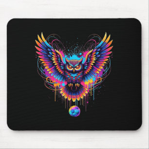 Mousepad Arte Legal da Coruja do Futebol Design de respingo
