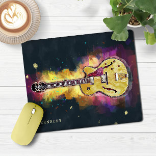 Mousepad Arte legal da guitarra da banda de rock and roll