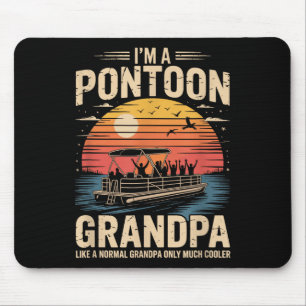 Mousepad Arte Legal de Barco Pontão para Avô Homens Navegan