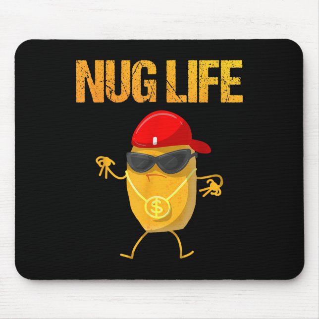 Mousepad Arte legal De Frango Para Rapazes Crianças Nugg De (Frente)
