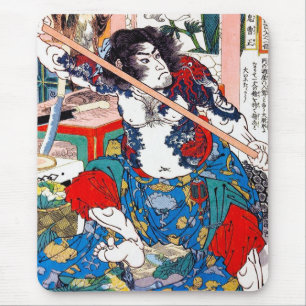 Mousepad Arte legendária japonesa oriental legal do