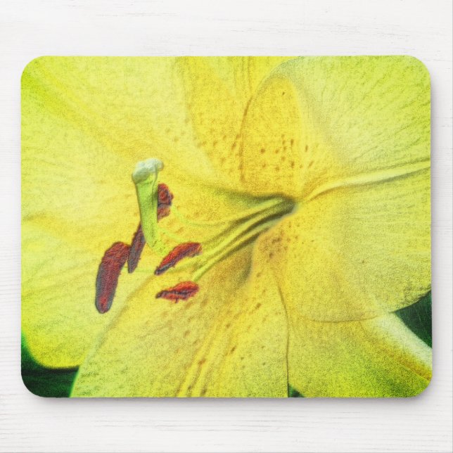 Mousepad Arte Lily Flor Amarela (Frente)