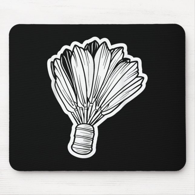 Mousepad Arte Linear de Peteca de Badminton (Frente)