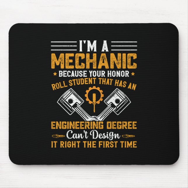 Mousepad Arte Mecânica | Sou Mecânico (Frente)