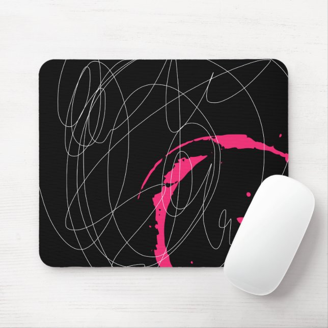 Mousepad Arte mínima moderna de linha de escribble de abstr (Com mouse)