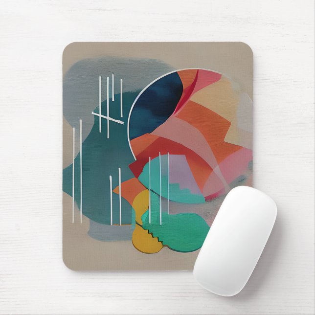 Mousepad Arte minimalista abstrata retrô (Com mouse)