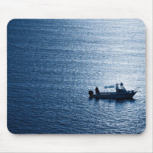 Arte Minimalista de Parede Oceano Pescador Azul