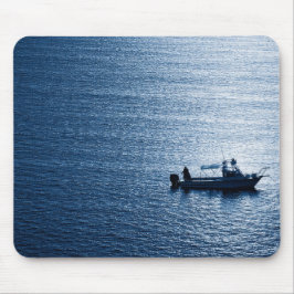 Mousepad Arte Minimalista de Parede Oceano Pescador Azul