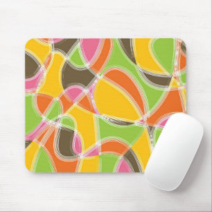 Mousepad Arte Mod Retro Colorido Padrão de Moda de Verão